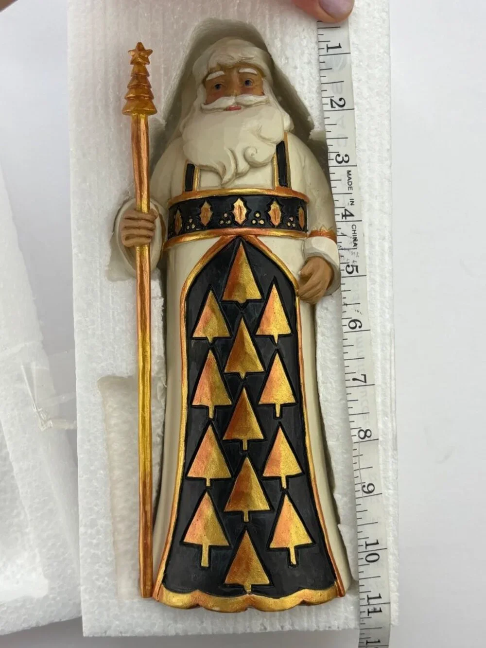 Jim Shore Rare Heartwood Creek Santa Figurine Black Gold Season So Splendid NEW